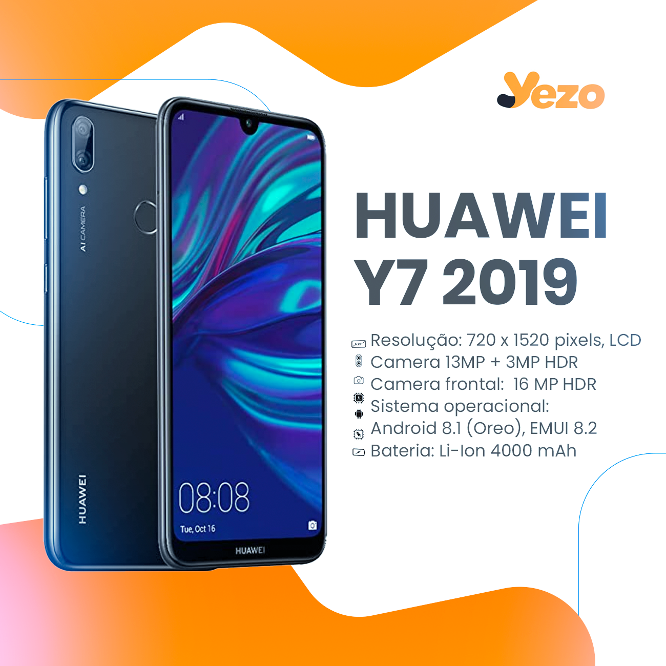 Huawei Y7 Pro 2019 - 4GB + 64GB DUAL SIM