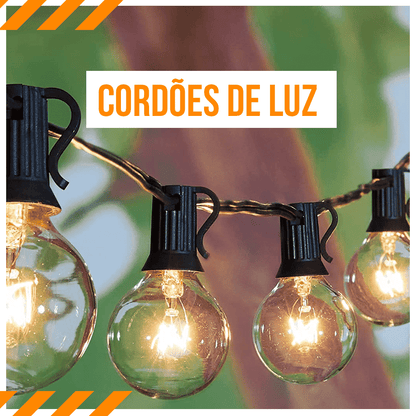 Cordões de Luz G40 - Coloque um Toque Moderno na Decoração do Seu Quintal, Ambientes de Festa e Eventos