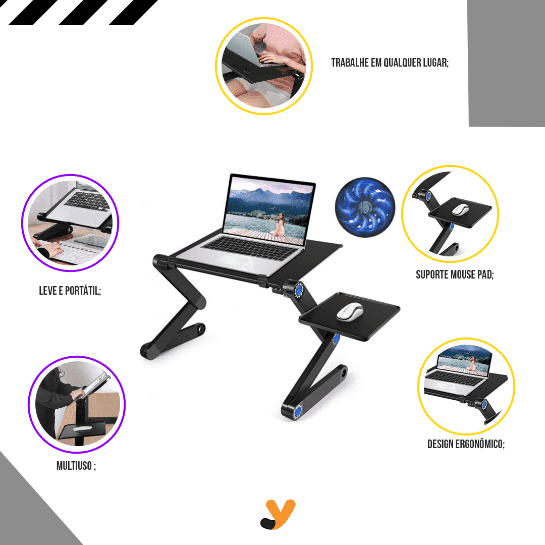 Yezo Stand - Mesa Flexível para Seu Laptop